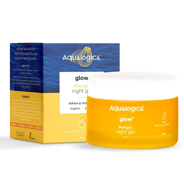 Aqualogica Glow + Mousse Night Gel With Papaya An Vitamin C (50gram)