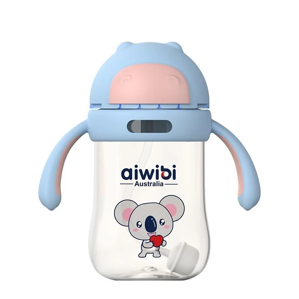 Aiwibi Baby Water Bottle With Weighted Straw for Babies Over Six Months - 300ml