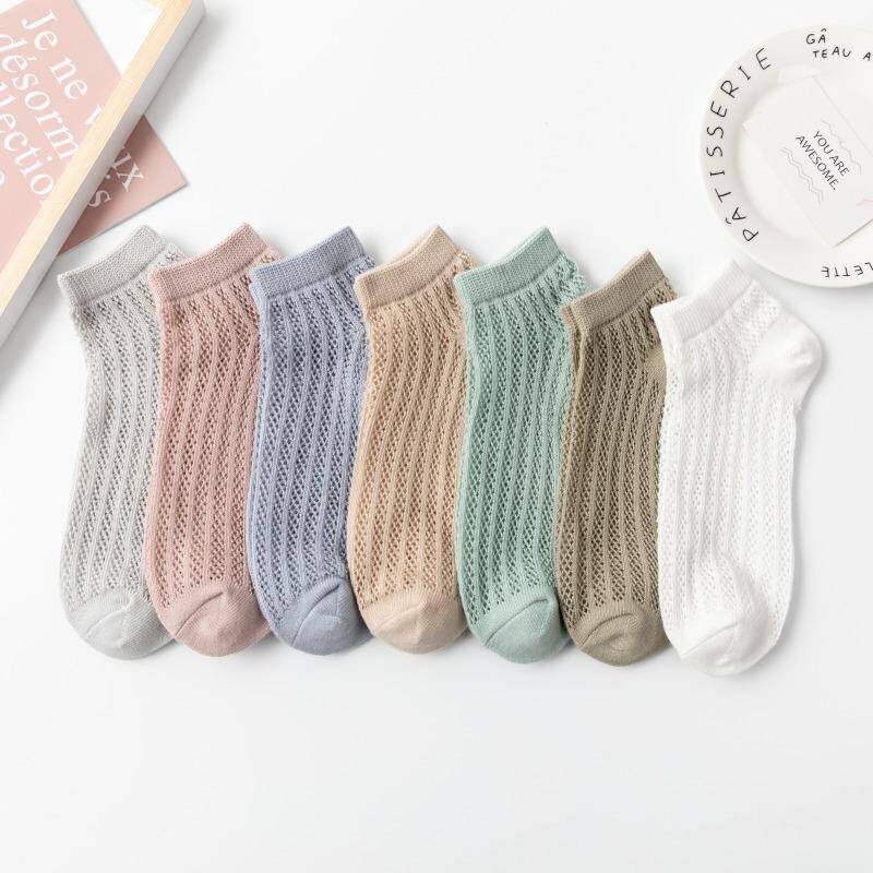 7 Color Hollow Female Boat Socks-GC199