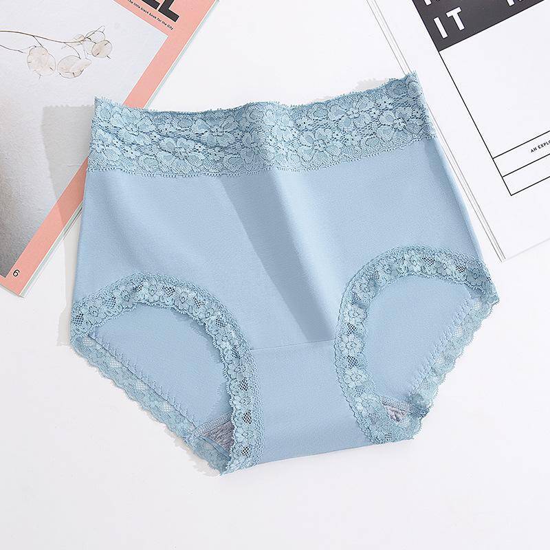 Lace Cotton Underwear - High Waist Briefs