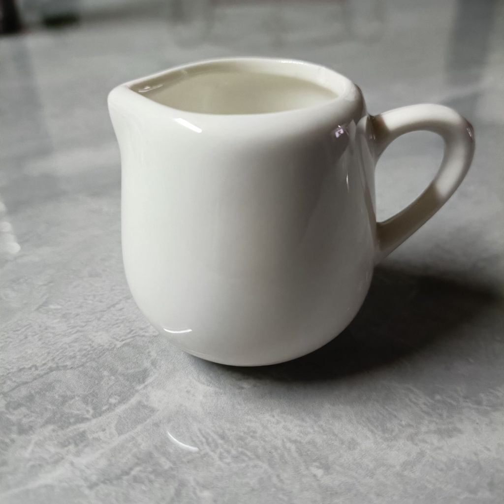 Ceramic White Milk Jug with Handle