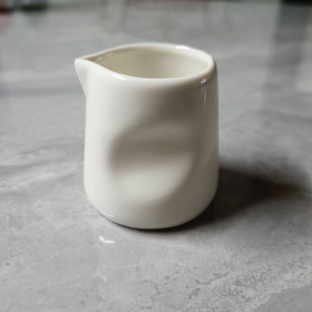 White Ceramic Fingerprint Milk Spoon