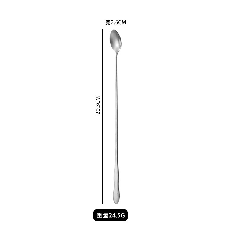 Elegant Long Handle Silver Ice Tip  Spoon for Coffee & Dessert
