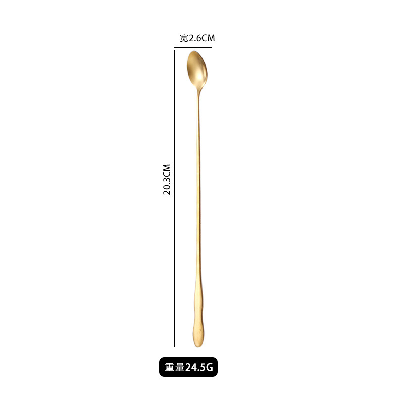 Stylish Gold Ice Tip Long Spoon