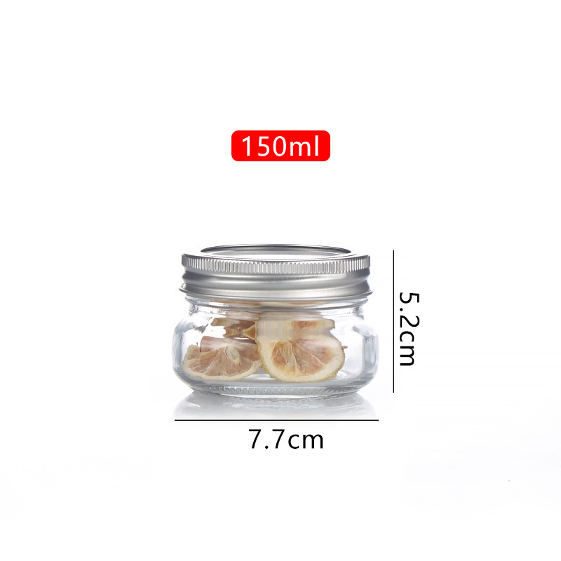 Classic Transparent Glass Mason Jar with Lid