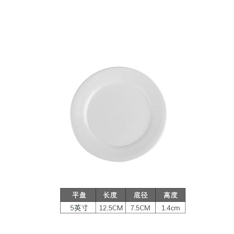 Luxury White Porcelain-Like Ceramic Dinner Plate