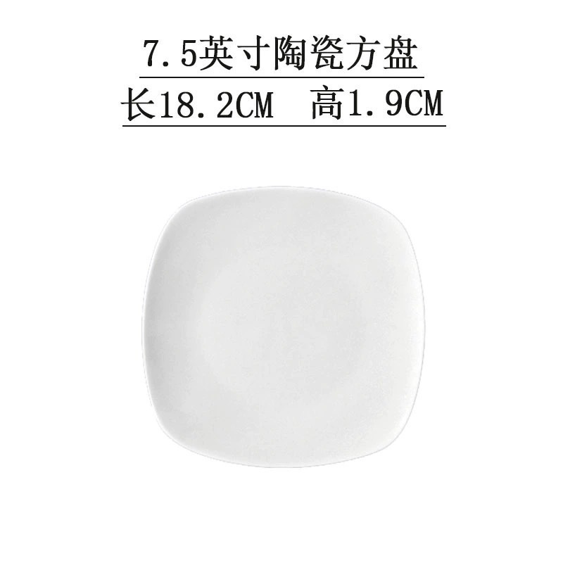 Minimalist Design White Ceramic Dinner Plate