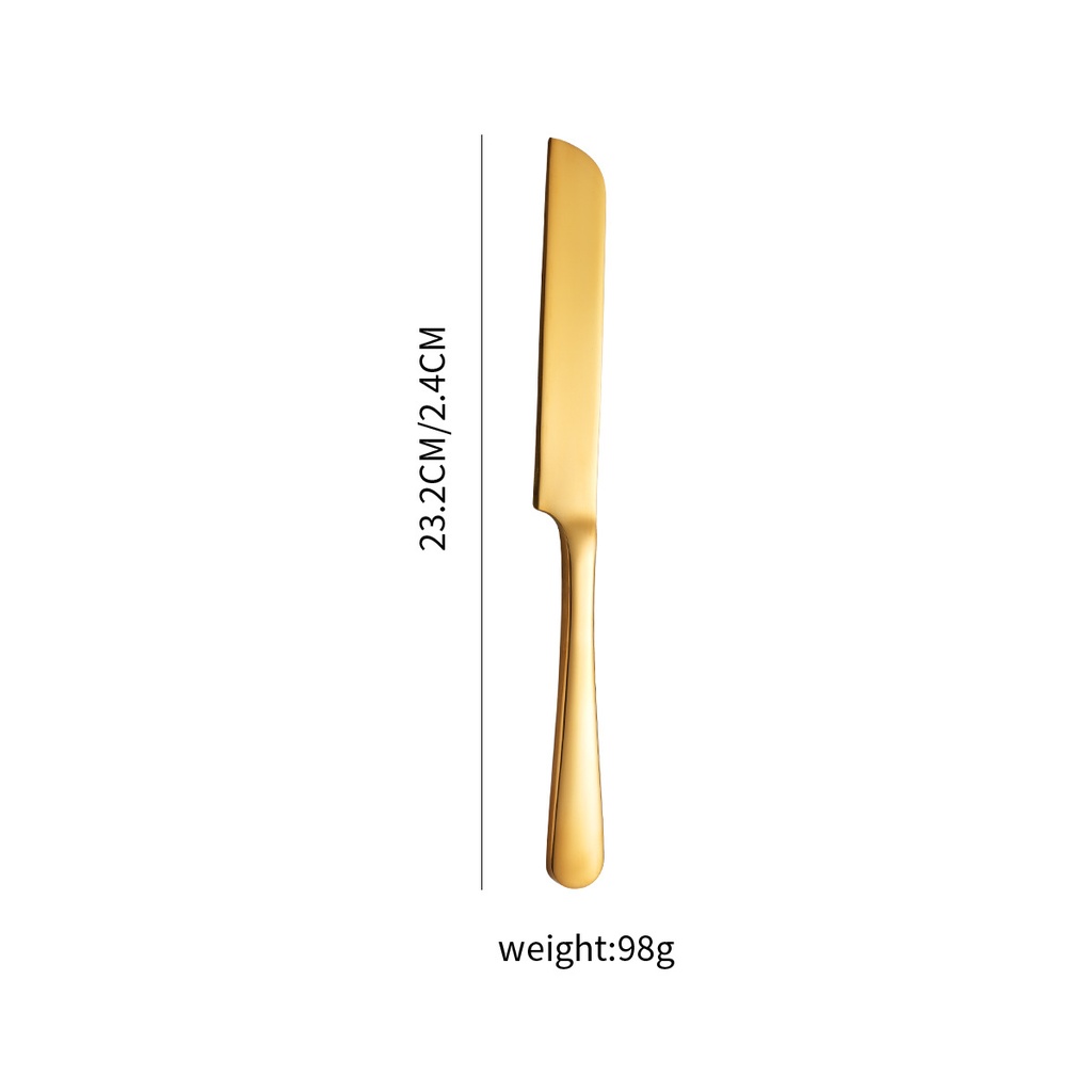 410 Stainless Steel Gold Cake Knife & Server