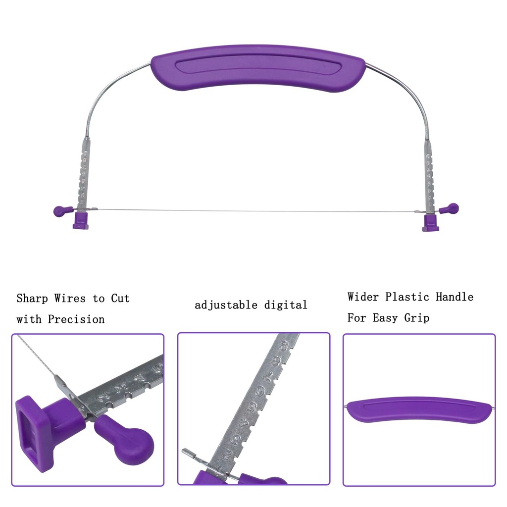 Classic Stainless Steel Purple Cake Slicer for Baking 31.2*16.5CM