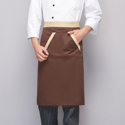 Coffee Half Apron with Slanted Pockets
