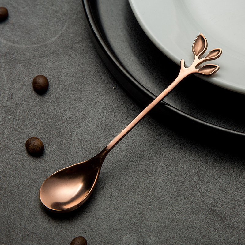 Creative Leaf Spoon Rose Gold