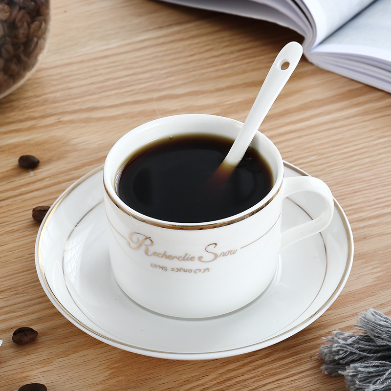  Luxury Americano Ceramic Coffee Cup, Saucer and Spoon Set 150ml