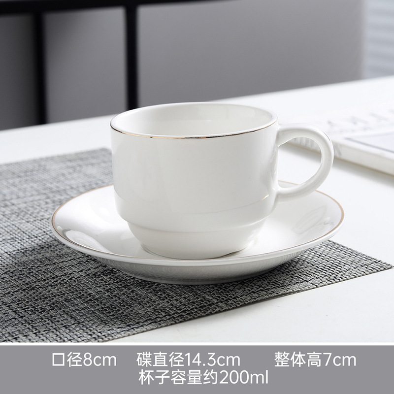 Coffee Cup Set with Saucer and Spoon for Americano & Latte