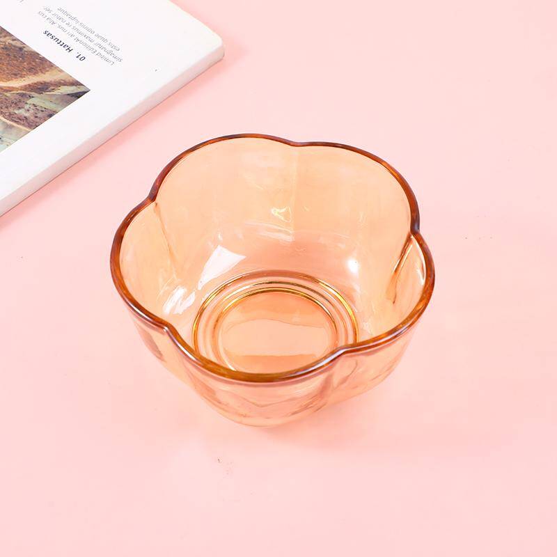 Petal amber glass bowl