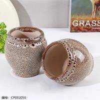 Tiger stripe garlic jar whole open