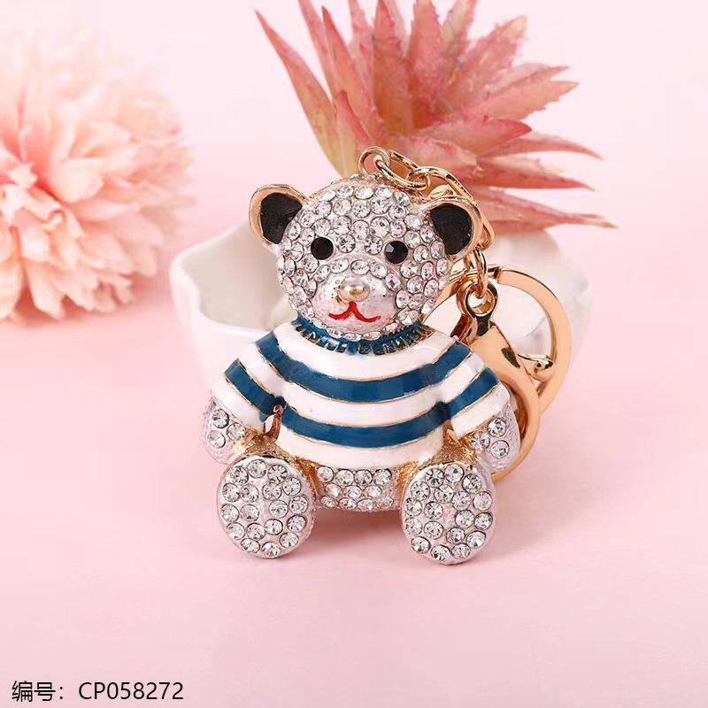 Rhinestone Cute Mini Bear Keychain