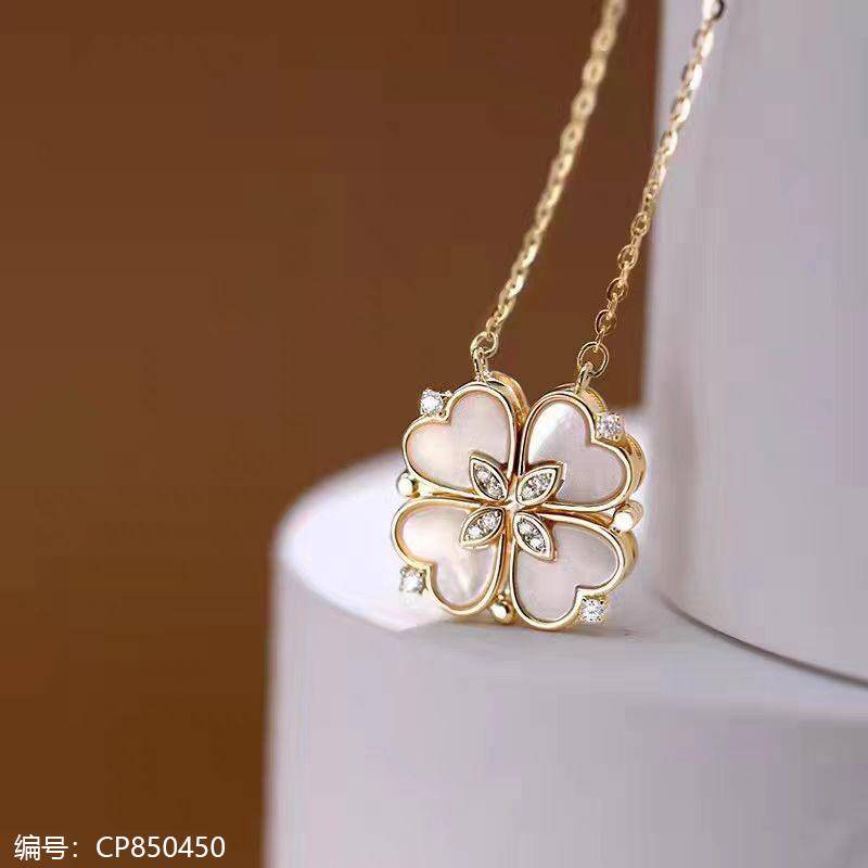 Lucky Four Leaf Clover Heart Necklace 92916
