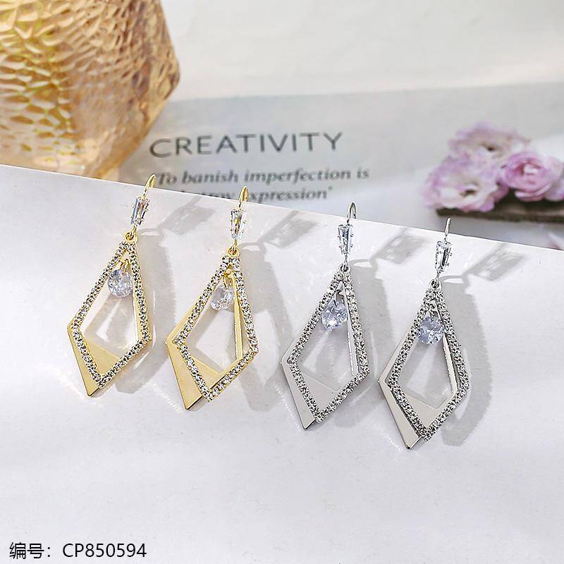 Square Crystal Drop Earrings