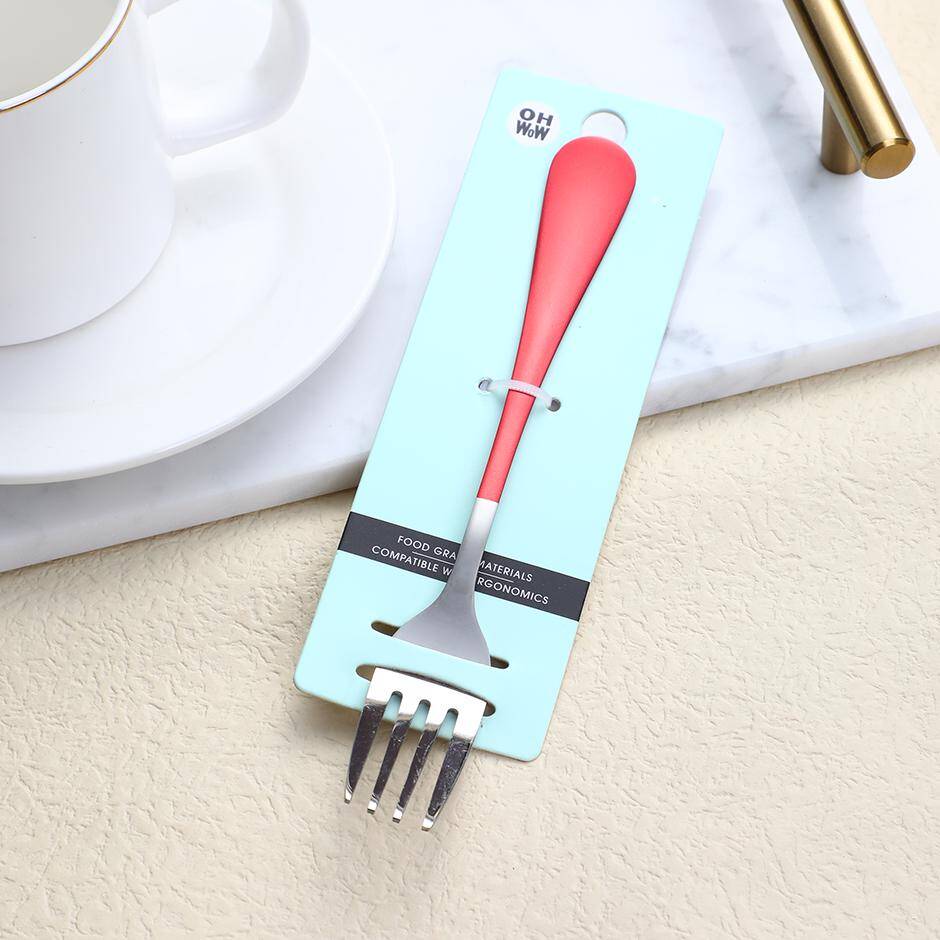 Thick light handle red three forks