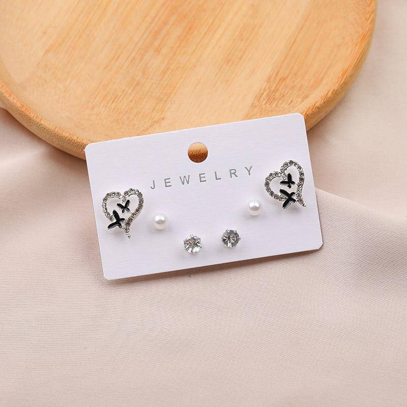 3 Pairs Fashion Stud Earrings 