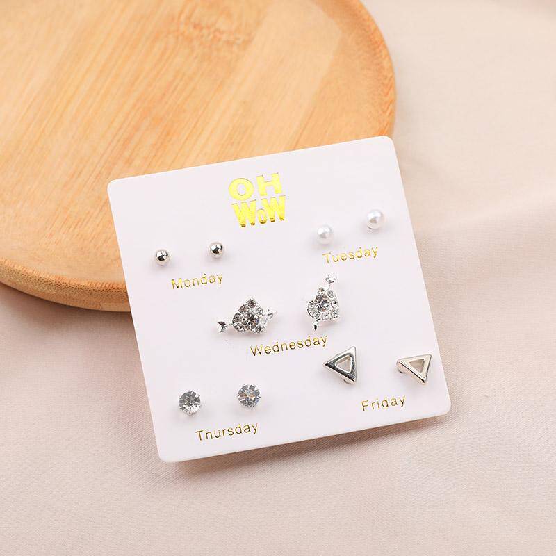 Luxury 5-Pair Stud Earrings Set