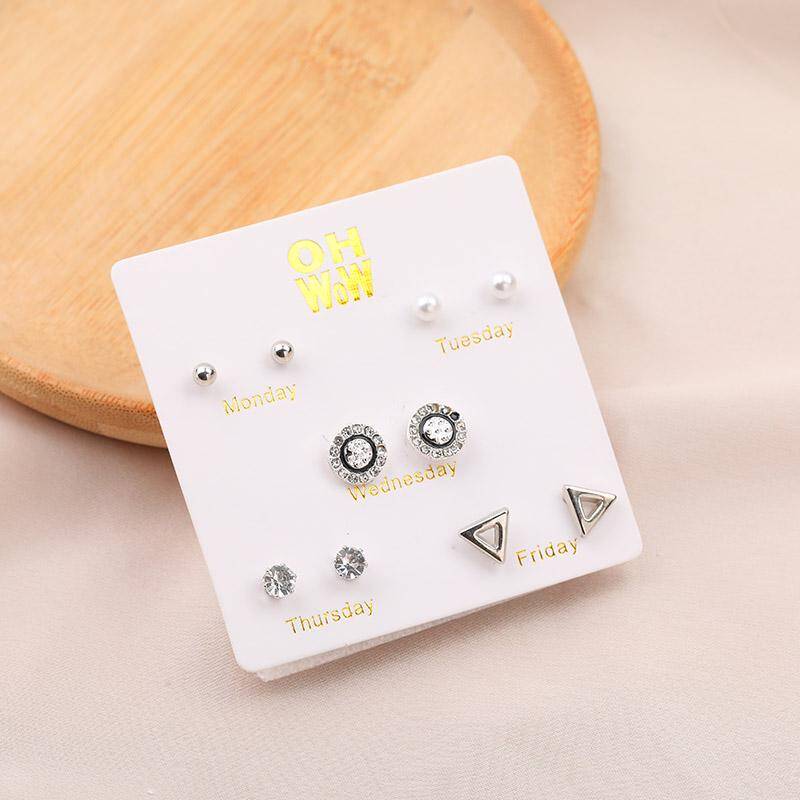 Chic Fashion Stud Earrings – Set of 5