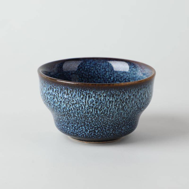 Large white brushed tea cup