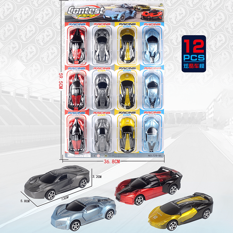 Plastic pull-back toy cart -729-95