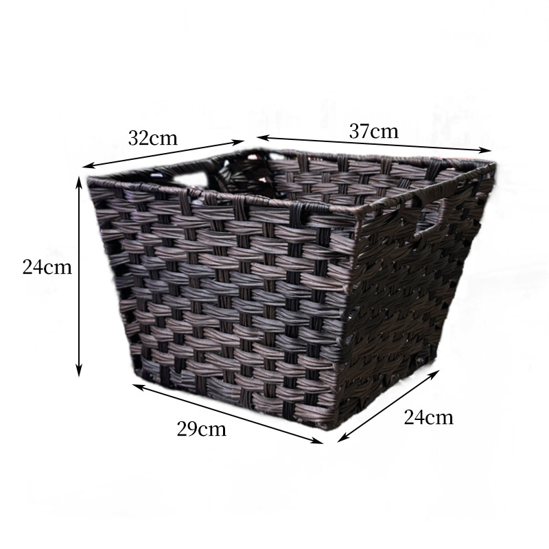 Melanie Dark Brown Woven Fiber Basket 