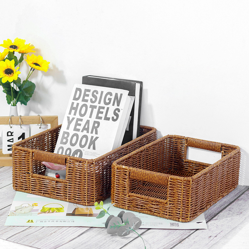 Hand Woven Dark Brown Storage Basket