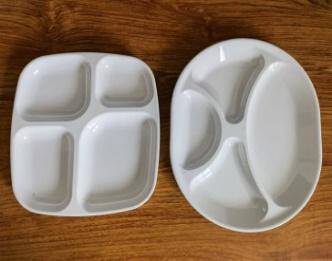 Fast Food Ceramic 4 Compartment Plate