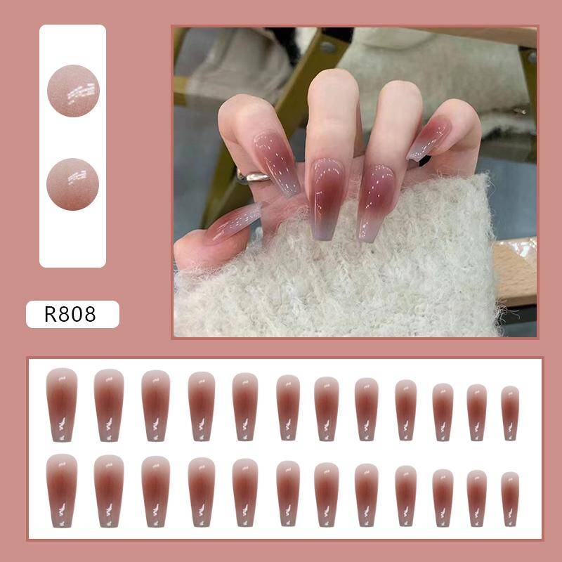 Winter Red Color Fake Nail R808