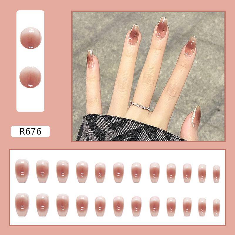 24Pcs Long Ballet Style False Nails – Set R676 | False Nails, Nail Art