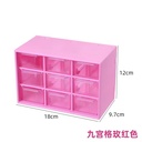 Nine-grid rose red Storage Box