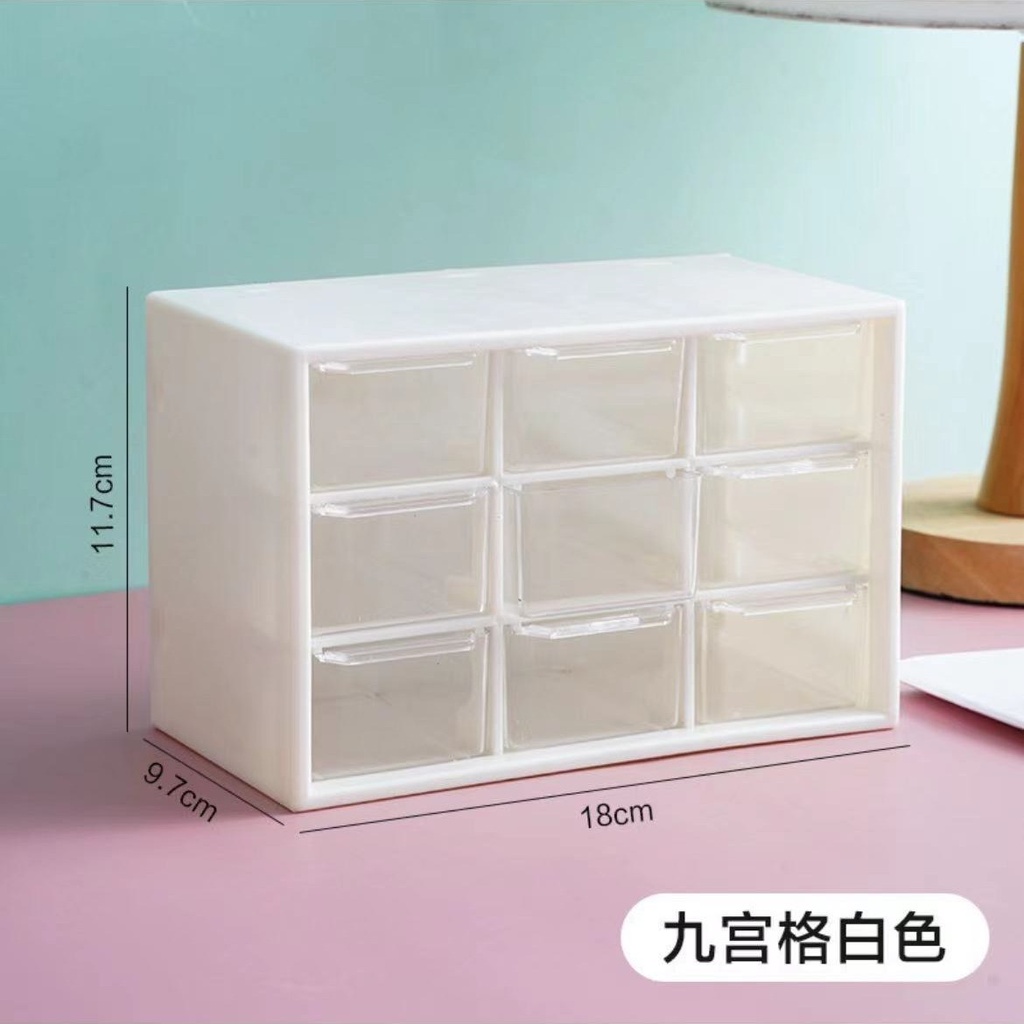 Nine Grid White Storage Box