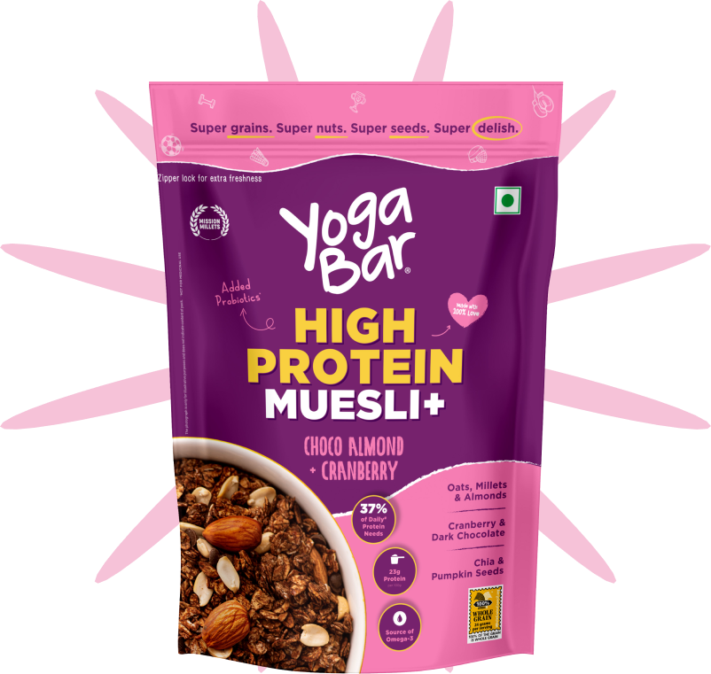 MUESLI - HIGH PROTEIN CHOCO ALMOND & CRANBERRY - 350G