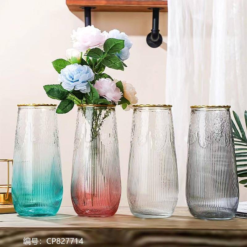 24 gold edge colored vase