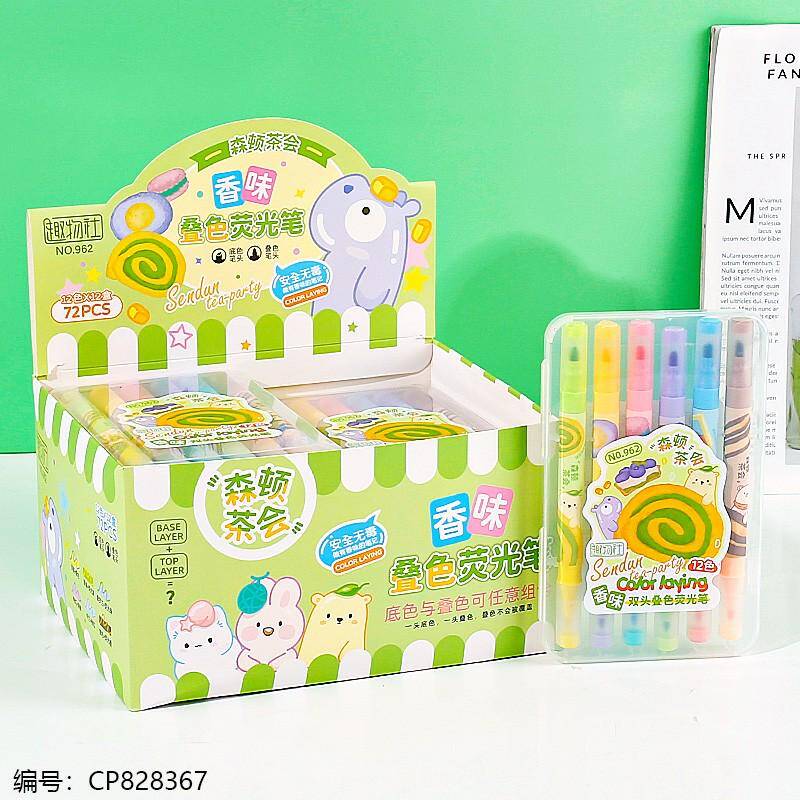962 - 6 Scents Double Head Fluorescent Pen 1*12