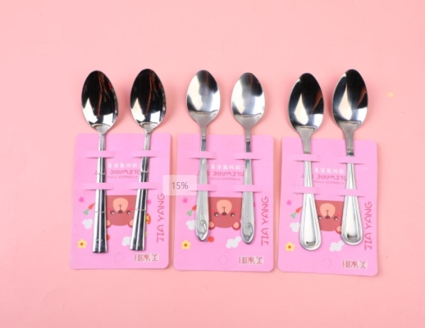 Two Pink Card Small Spoons Set