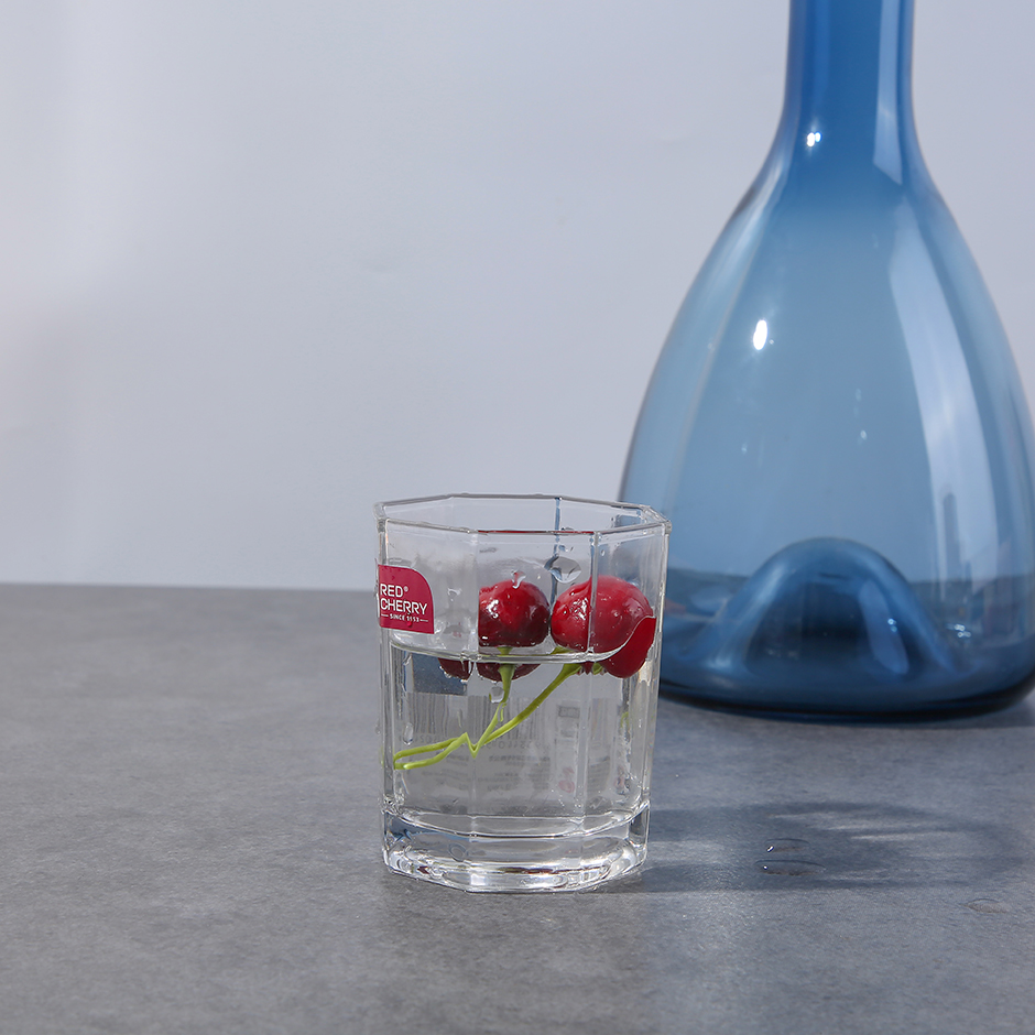 Octagonal Transparent Water Cup - 8607