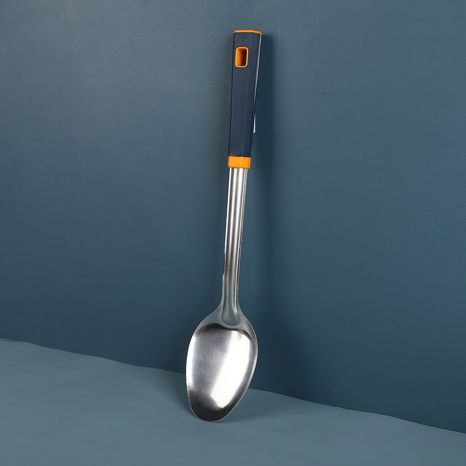 Long spoon with blue handle