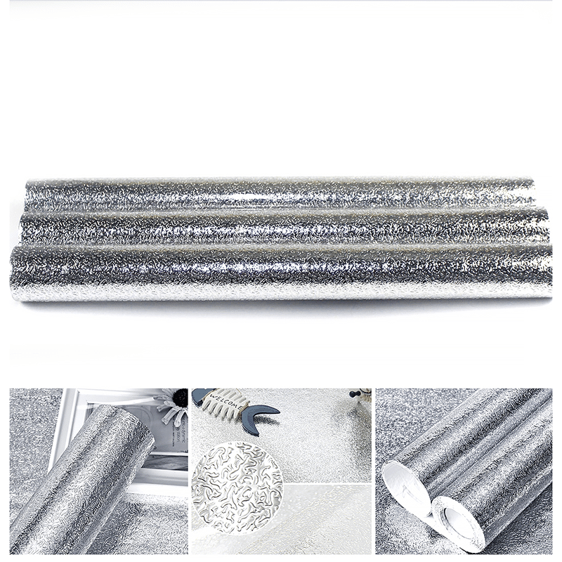 Orange peel / grid aluminum foil wallpaper (100*45CM)