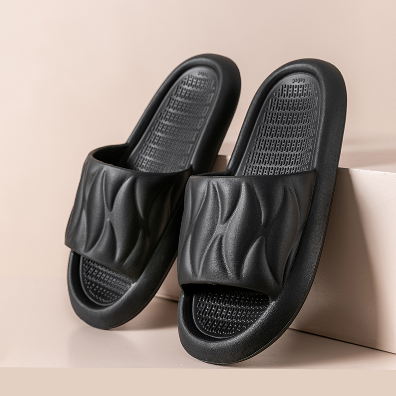 Striped Men's Home Slippers Black A442-40-41-OH