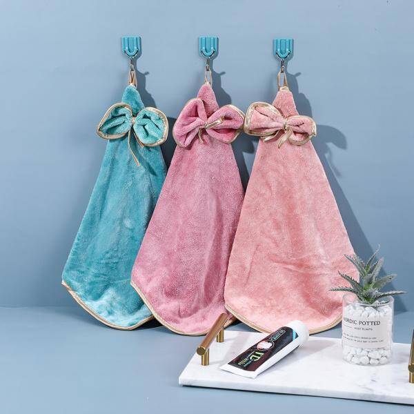 Gold-Bordered Butterfly Knot Hand Towel
