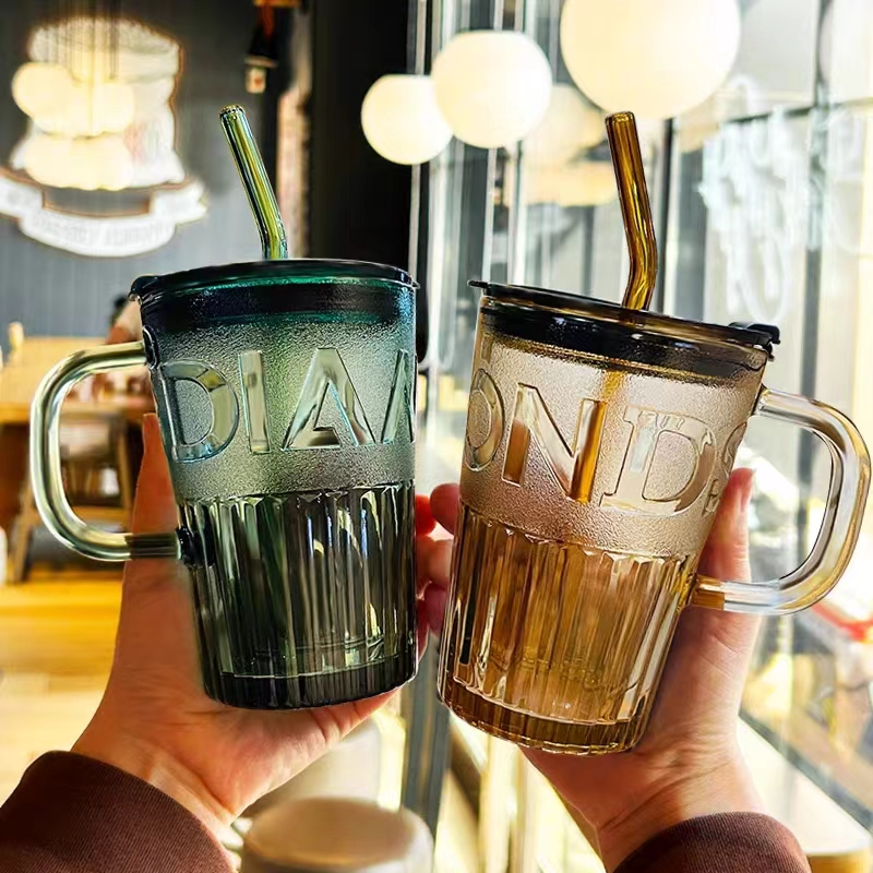 Letter handle glass cup (with color box)