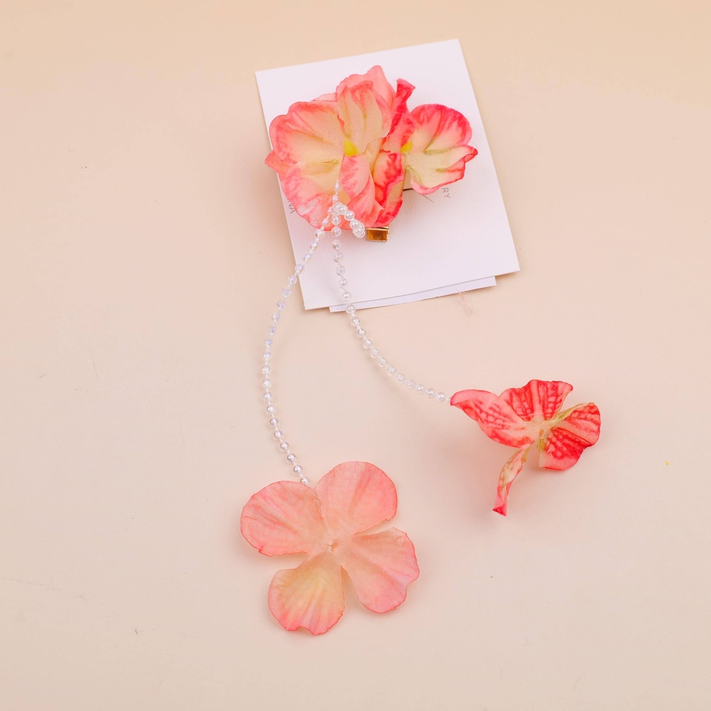 Pink Flower Pressed Clips
