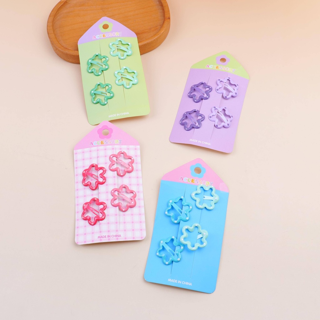 Fashion colorful hollow flower BB clips
