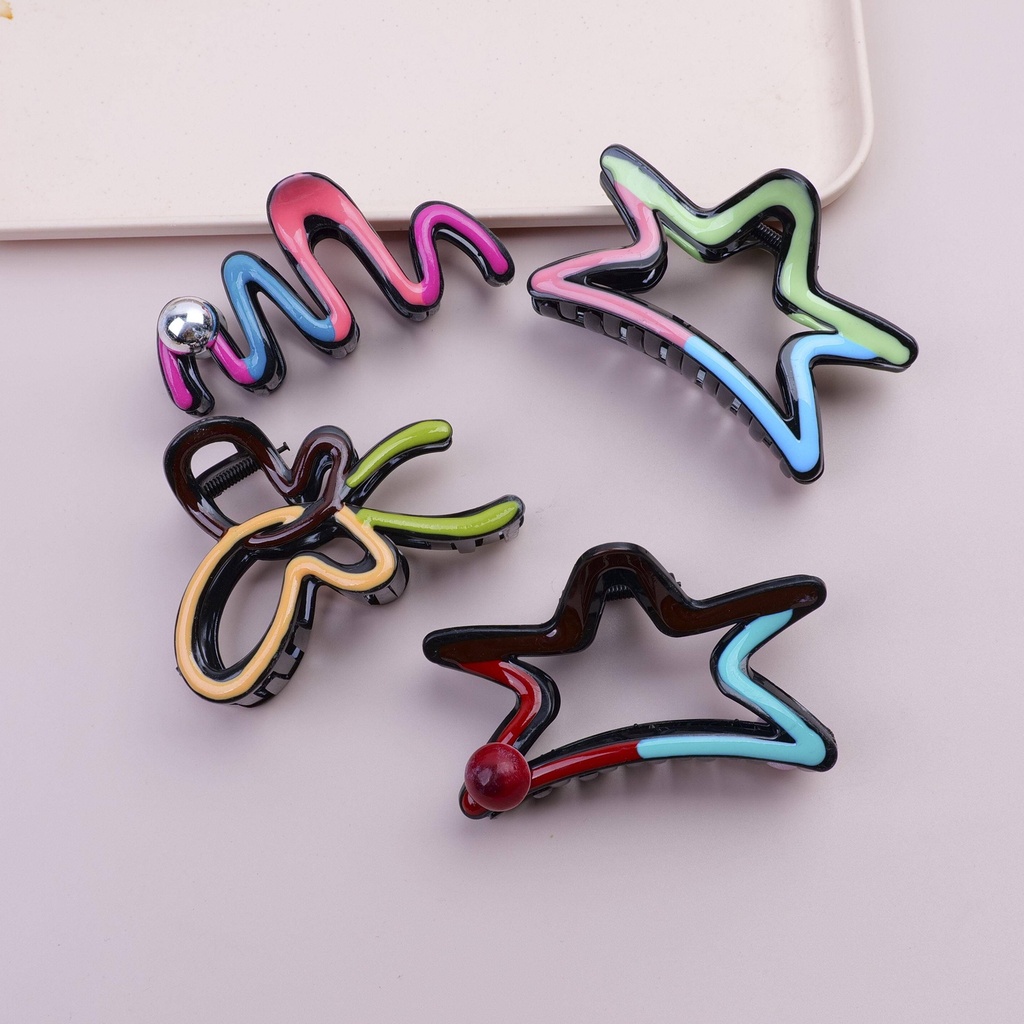 Oil-dripping claw clip random mixed hair 11CM - 1