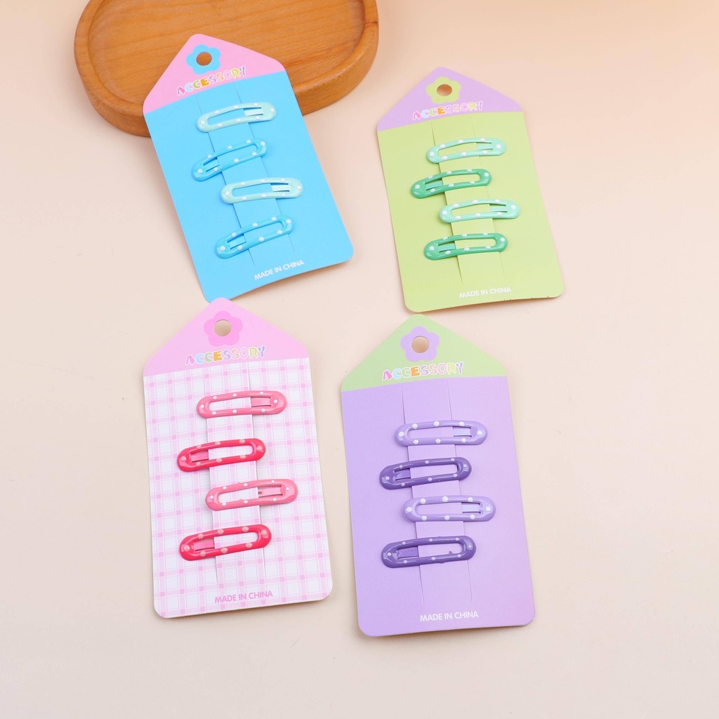 4 series of colorful hollow bow clips - 4