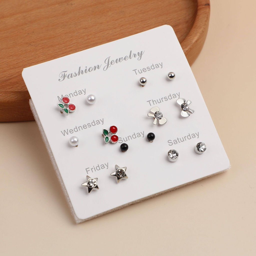 Classic fashionable seven pairs of earrings - 6